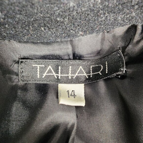 Tahari Women's Size 14 Black Wool Double Breasted Long Sleeve Peacoat Jacket - Picture 2 of 9